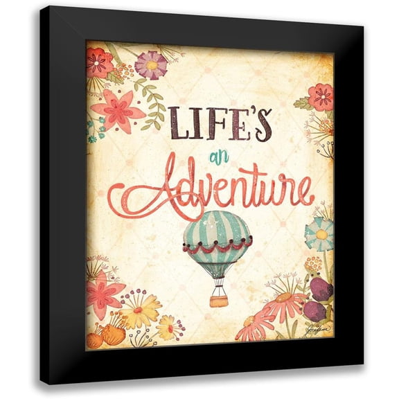 Josefina 12x14 Black Modern Framed Museum Art Print Titled - Enjoy Lifes Adventures I