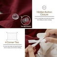 thumbnail image 5 of Simple&Opulence Linen Duvet Cover - Linen Cotton Blend 3 Pieces Bedding Set, 1 Duvet Cover 88 x 92 Inches and 2 Pillowcase- Solid Color Collection , Soft & Cozy ,Cooling Bedding-Burgundy Red, Queen, 5 of 9