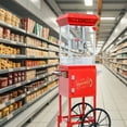 thumbnail image 6 of Popcorn Machine with Cart, with Wheels & 6 Oz Pot Popcorn Maker Stainless Steel Oil Spoon, Mobile Cart with Lockers for Commercial Home Movie Theater Vintage Style (Red),, 6 of 9