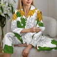 thumbnail image 6 of Uemuo Plump Sunflower And Sketch Pattern Womens Pajama Sets,PJ Set for Women,Pajamas for Women Logo,Long Sleeve Pajama Set for Women,Soft Long Sleeve Top With Pants-X-Large, 6 of 9