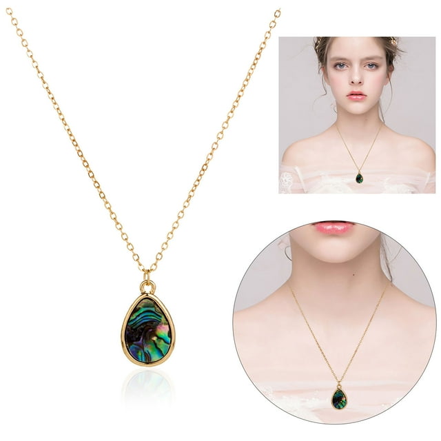 Xihbxyly Collar de Diamantes, Colgante de Abulón con Diseño Asimétrico, Elegante Cadena de Aleación, Perfecto para Cualquier Ocasión, Regalo para Amigas, Estilo Moderno para Mujeres.