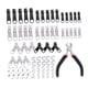 thumbnail image 1 of Kit de reparación de cremallera de 85 piezas con herramienta de alicates de instalación de cremallera de deslizador de cremallera para chaquetas Hugo Fijador de cremallera universal, 1 of 10