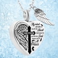 thumbnail image 6 of PWFE Memorial Urn Necklace Ash Holder Stainless Steel Heart Angel Wing Cremation Keepsake with Funnel(for Son), 6 of 8