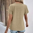 thumbnail image 6 of ZyeKqe Women Short Sleeve Shirts Casual V Neck Top Solid Color Casual Loose BlousesTrendy Clothes, 6 of 6