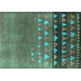 thumbnail image 1 of Ahgly Company Indoor Rectangle Solid Turquoise Blue Modern Area Rugs, 5' x 7', 1 of 4