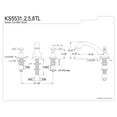 thumbnail image 2 of Kingston Brass KS5538TL Vintage Two-Handle Deck Mount Roman Tub Faucet, Brushed Nickel, 2 of 4