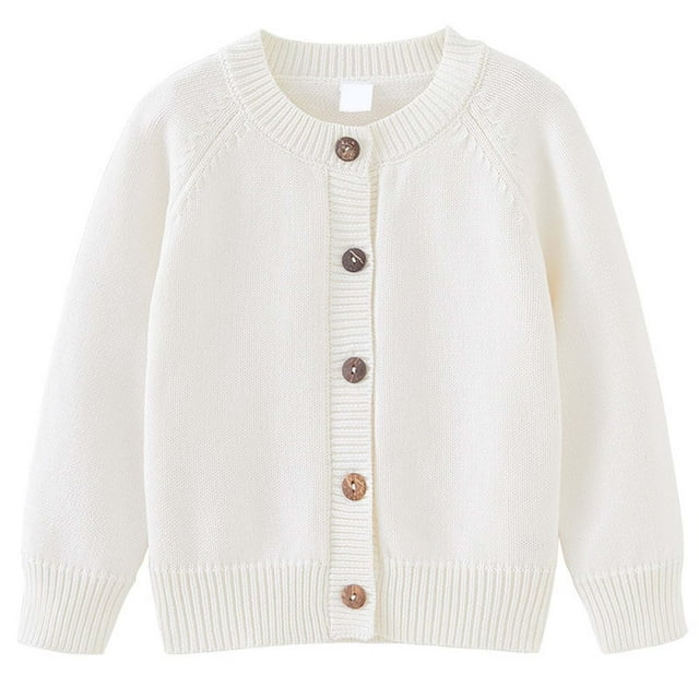 Chandails pour Garçons Cardigan Tricoté Confortable à Manches Longues Couleur Unie Col Rond Mélangé pour Garçons et Filles Automne Saison Taille : 1-2 Ans