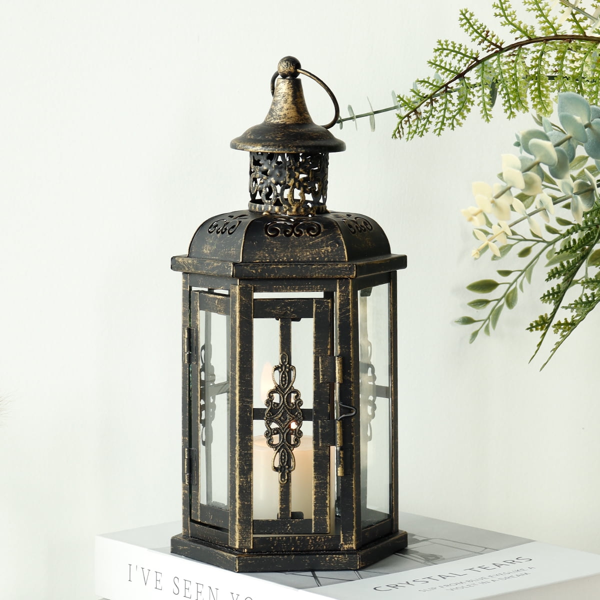 JHY DESIGN Medium Decorative Outdoor Candle Lantern, Metal Candle ...