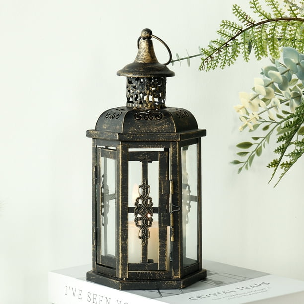 JHY DESIGN Medium Decorative Outdoor Candle Lantern, Metal Candle