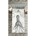 thumbnail image 3 of Ambesonne Octopus Quilted Bedspread Set 2 Pcs, Animal Tentacles Marine, Twin Size, Grey White, 3 of 3