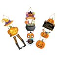 thumbnail image 3 of 9pcs Halloween Wall Hanging Decor Pumpkin, Witch Hat & Party Sign for Door, Porch & Wall Festive Atmosphere for Halloween Celebration, 3 of 5