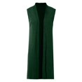 thumbnail image 4 of Yuhangmm Summer Cardigans for Women Lightweight Women's Long Sweater Vests Sleeveless Open Front Cardigan Tunic Top Coat Fall Winter Outfits Green L, 4 of 5