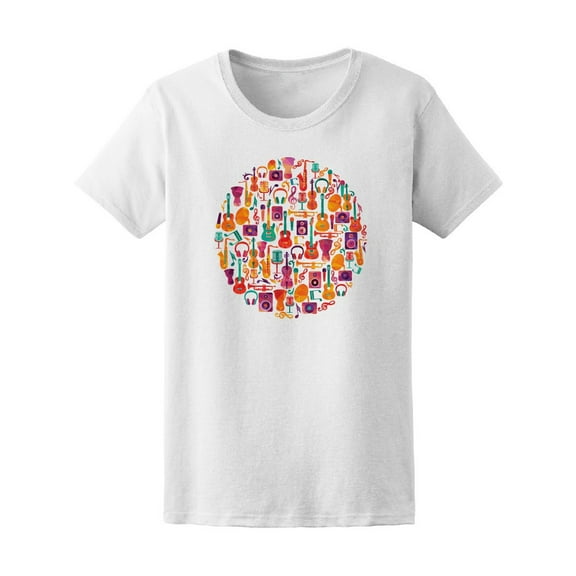 Colorful Music Instrument Circle Tee Women's -Image by Shutterstock