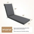 thumbnail image 6 of 74 x 23 x 3 Waterproof Outdoor Chaise Lounge Cushion for Patio Lounge Chair Cushion Replacement - Set of 2, Dark Gray, 6 of 10