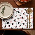 thumbnail image 4 of White Cow Head Dot Pattern Summer Placemats Table Placemats Set Of 6-Linen Kitchen Washable Placemats Table Mats 11.8"x17.7" Non-Slip Heat Resistant, 4 of 5