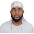 thumbnail image 2 of xianlin-2PCS Elastic Silky durag for Men 360 Waves, Do Rag, Elastic durag, Long-Tail Du-RAG, 2 of 4