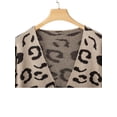 thumbnail image 5 of Womens Leopard Knit Cardigan Fashion Loose Slouchy Sweater Front Open Knit Coat, 5 of 5