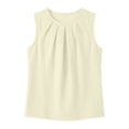 thumbnail image 7 of GUACER Women's Pleated Crew Neck Tank Top Loose Fit Sleeveless Blouses Summer Casual Flowy Camisole, 7 of 7