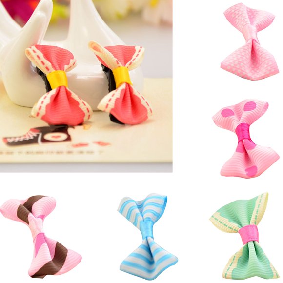 12pcs Baby Kids Girls Bowknot Hairpin Children Infant Toddlers Baby kids bowknot Hairclip Hair Decorations Random Color