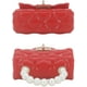 thumbnail image 3 of Mini bolso de mano con solapa y asa superior de perlas, bolso cruzado acolchado sintético, 3 of 6