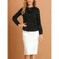 thumbnail image 6 of INSPIRE CHIC Women's Valentine's Day Ruffle Neck Long Sleeve Blouse Shirts M Black-Heart, 6 of 9