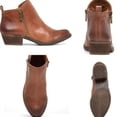 thumbnail image 3 of C41Botines de otoño para mujer Botas de cuero con cremallera lateral de tacón bajo apilado Zapatos, 3 of 5