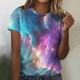 thumbnail image 2 of QATAINLAV Space Nebula Shirts for Women 3D Print Tops Universe Stars Tees Blouses 2025 Summer Short Sleeve T Shirts Daily Sales Purple XL, 2 of 6