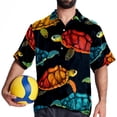 thumbnail image 4 of Turtle Seamless Men's Short Sleeve Casual Printed Button Down Beach Shirts Hawaiian Style Unisex Summer Shirt, 4 of 6