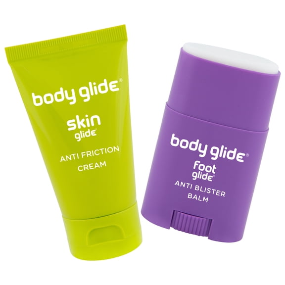 BodyGlide Skin Glide & Foot Glide Gift Set | Blister Protection and Anti Chafing Cream | Complete Skin Protection for Sports, Play & Everyday | 1.6oz Skin Glide & 0.8oz Foot Glide