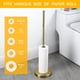 thumbnail image 3 of Portarrollos de papel higiénico para baño, base vertical a prueba de herrumbre de acero inoxidable, portarrollos de papel higiénico, soporte de piso moderno (oro cepillado), 3 of 4
