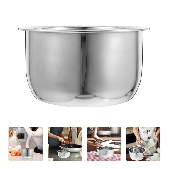 STOBOK Metal Mixing Bowl Stainless Steel Kitchen Bowls Cooking Food Preparation 1Pack