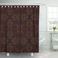 thumbnail image 1 of ABPHQTO Conjunto de cortinas de ducha de baño impermeables de acuarela Vintage con motivos étnicos y tribales de patrón geométrico abstracto rojo 165x180 cm, 1 of 2