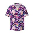 thumbnail image 5 of Daiia cute rainbow mushroom Skull Men's Linen Shirts Short Sleeve Casual Shirts Button Down Shirt for Men Beach Summer Wedding Shirt-X-Large, 5 of 6