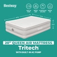 thumbnail image 3 of Bestway Tritech 20" Queen Air Mattress, Queen Size Airbed with Built-in AC Pump, Warm Gray, 3 of 10