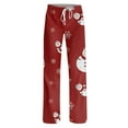 thumbnail image 4 of Women's Casual Fashion Christmas Printed Trousers Plush Casual Pants, Comfortable Home and Sleepwear Bottoms for Winter, Elastic Waist with Drawstring, Beige, M, 4 of 7