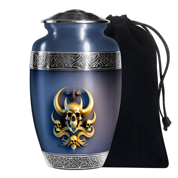 KARYLIZ Skull Memorial Urns For Ashes Human Adult Son Large Urn For Female Daughter 10 Inch