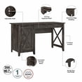 thumbnail image 2 of Atlin Designs Bureau d'Ordinateur en Bois Style Ferme avec Plateau pour Clavier Gris, 2 of 10