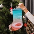 thumbnail image 5 of Lsque Pink Float Ring On Beach Pattern 18 Inch Christmas Stockings, Festive Holiday Stocking for Christmas Decorations Holiday Decor, 5 of 7