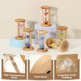 thumbnail image 3 of Uxcell 25 Minutes Sand Timer, 1 Pcs Wooden Sand Watch High Glass Sandglass Timer for Living Room Home Office Restaurant Decoration, Purple, 3 of 6
