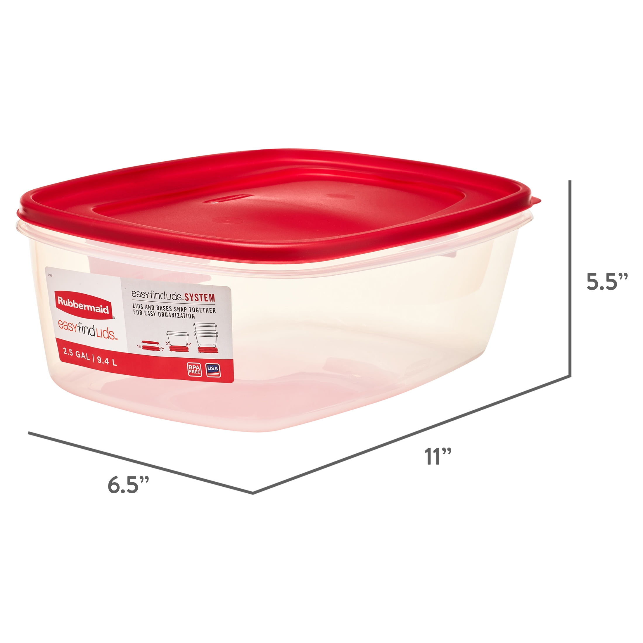 Rubbermaid 2.5 Gallon Large Food Storage Container 2049363
