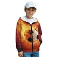 thumbnail image 2 of Xixirimido Soccer Ball and Fire Printed Kids Hoodies for Boys Girls Zip Up Hoodie Sweatshirt 3D Graphic Long Sleeve Pullover Top with Pocket for Fall Winter for 12-14 Years, 2 of 7