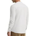 thumbnail image 5 of Iceglad Men Henley Neck Long Sleeve Cotton Linen Shirt Casual Beach Outfit Dress Shirt White L, 5 of 8