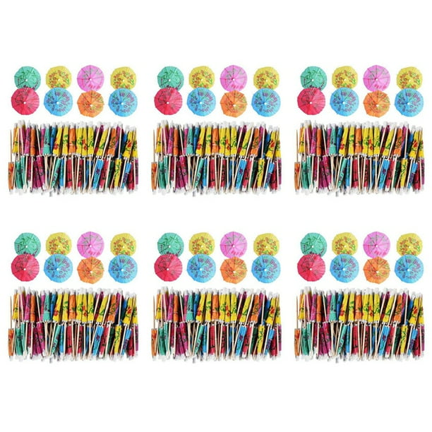 Paraguas de CóCtel de 864 Piezas para Bebida y Comida, Palillos de Dientes Decorativos para Fiesta, Hotel, Restaurante, Bar, Fiesta Hawaiana