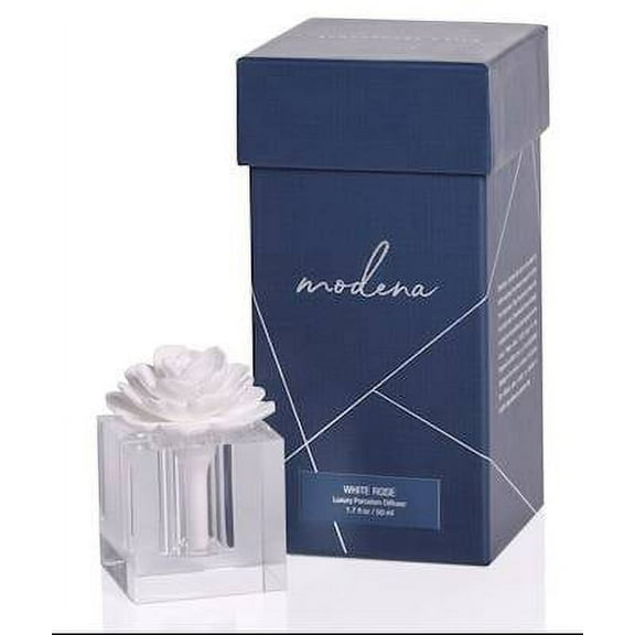 WHITE ROSE Small Modena Zodax Porcelain Diffuser