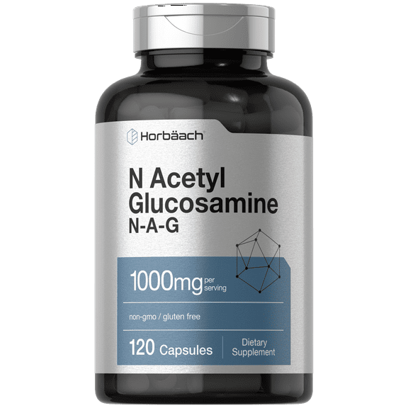 N-Acetyl Glucosamine 1000 mg | 120 Capsules | N-A-G Supplement Pills | Non-GMO & Gluten Free | By Horbaach
