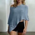 thumbnail image 2 of Feancey Sheer Poncho for Women Trendy Asymmetrical Beach Cover Ups Lightweight See Through Summer Shawl Tops for Swim Vacation Dailywear Sky Blue Free Size, 2 of 9