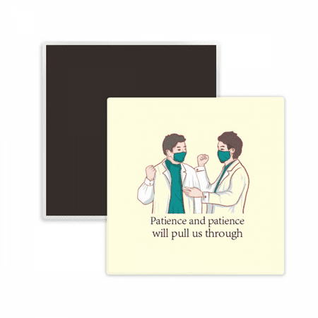 

Doctors Discuss Communication Efforts Square Ceracs Fridge Magnet Keepsake Memento