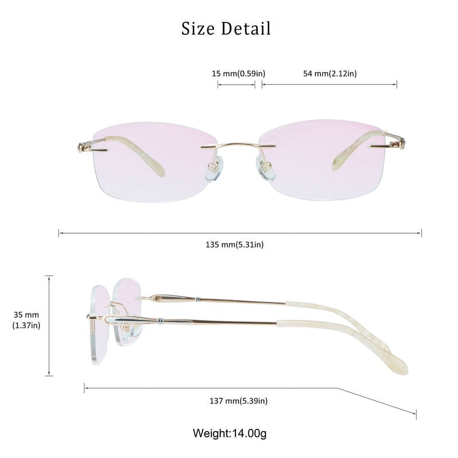 LifeArt Pure Titanium Frame Glasses/Blue Light Blocking Reading Glasses, Reduce Eyestrain, Stylish for Women(Champagne,No Magnification)