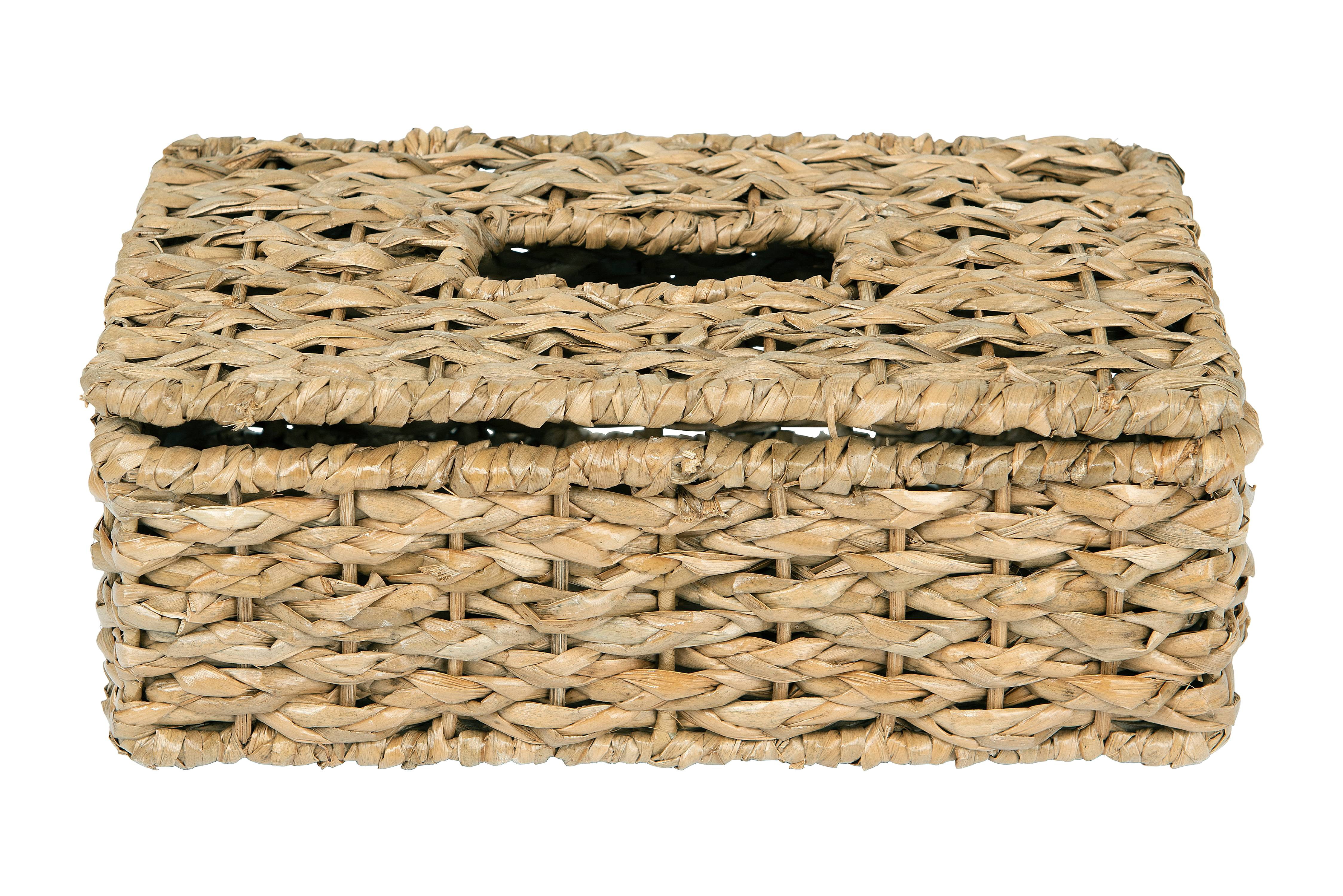 Cesto Portaoggetti Ovale In Vimini Intrecciato Con Manico In Legno, Creative Co-Op, 33x41x27 Cm, Stile Vintage