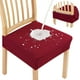 thumbnail image 1 of Fundas de asiento impermeables para sillas de comedor, juego de 2, fundas protectoras para asientos de silla lavables y extraíbles de jacquard elástico, sin fundas traseras, color rojo vino, 1 of 7